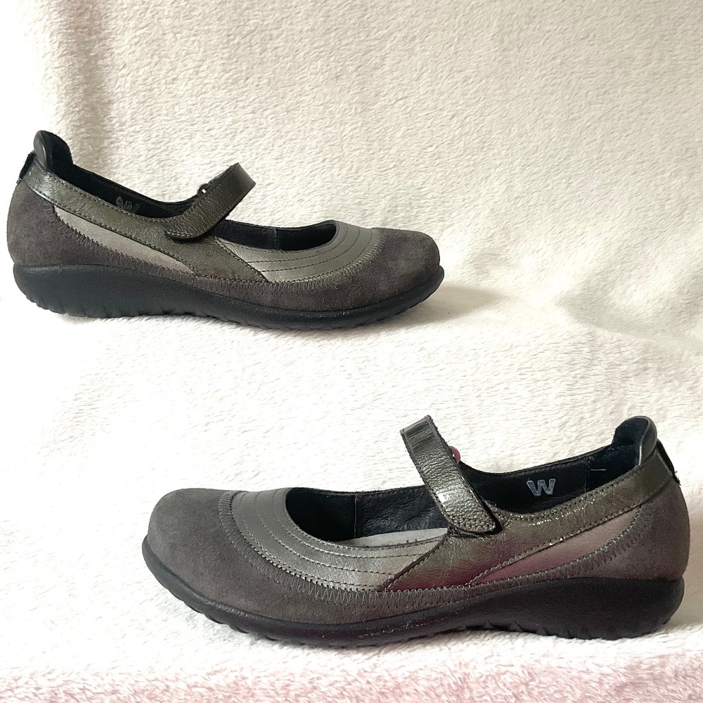 GRAY NAOT SUEDE LEATHER COMBO KIREI MARY JANES SIZE 7.5/38 - Picture 10 of 13